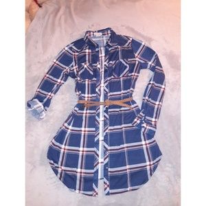 navy blue flannel dress